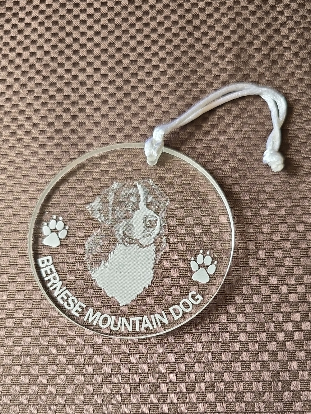 Bernese Mountain Dog Acrylic Ornament - Clear